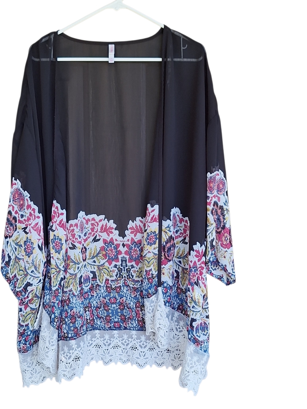 Womens 2X Lace Whimsigoth Boho Kimono Coverup Beach Vacation Resort Festival